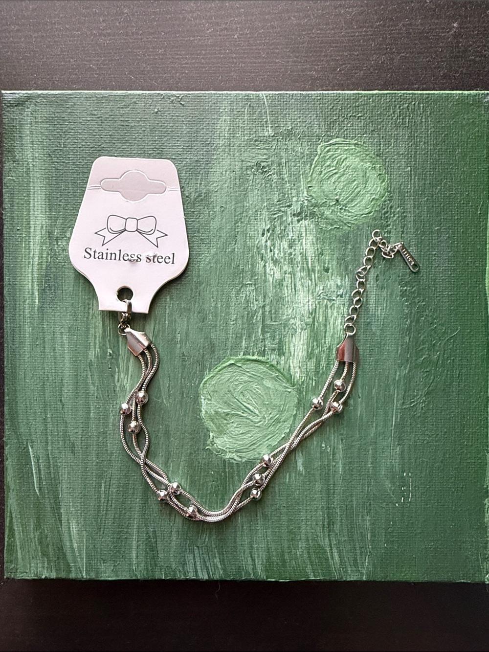 Stainless Steel Silver Multi-Strand Chain Bracelet